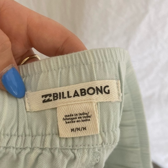 Billabong Light Green Casual beach Pants linen blend Size Medium - Picture 5 of 15
